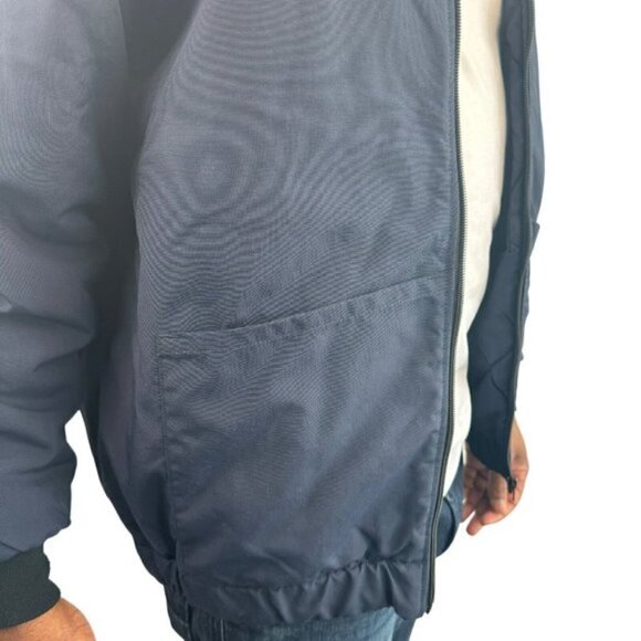 Men's Blue Utility Bomber Jacket Padded US Estimate S/M - Picture 5 of 11